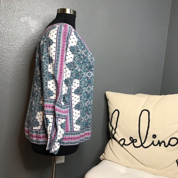 **Donated 2024** Lane Bryant blue and pink bohemian top size 16W - Picture 2 of 4